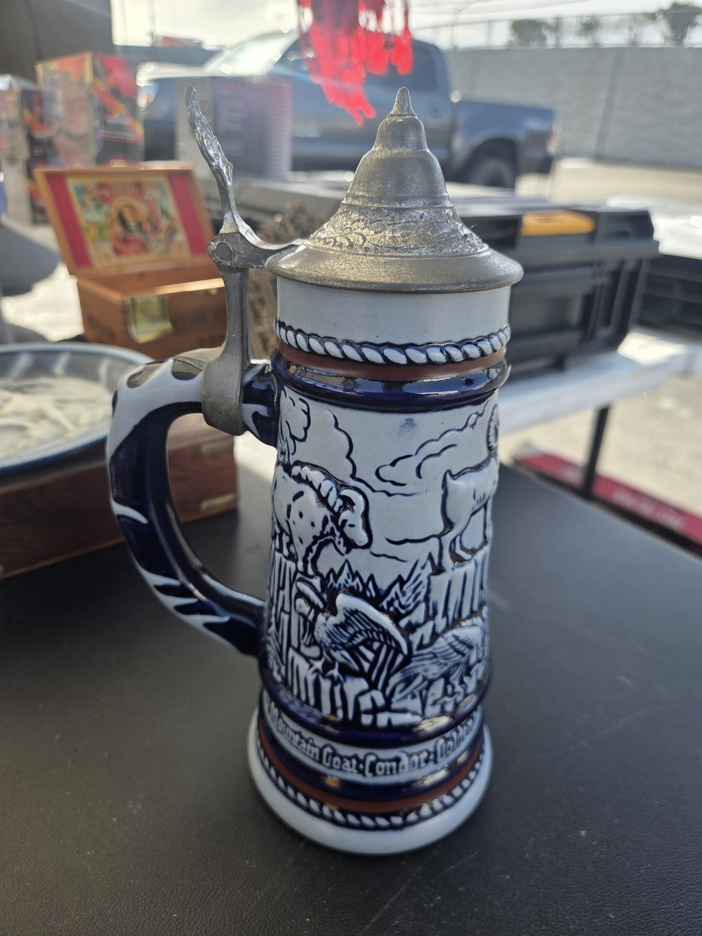 Avon Collectors Stein "Wild Country" with Pewter Lid